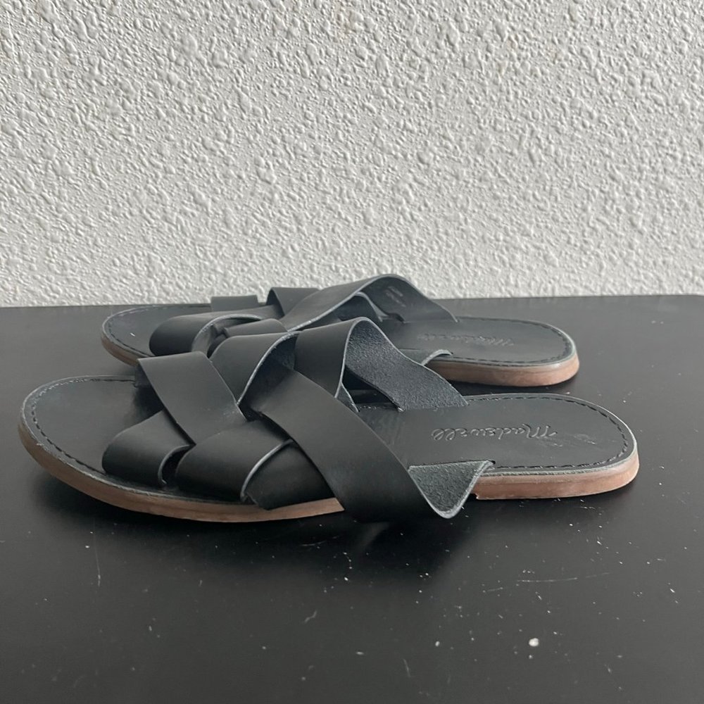 Madewell The Boardwalk Woven Slide Black Sandals Size 7.5 Style L1165 - Picture 6 of 11